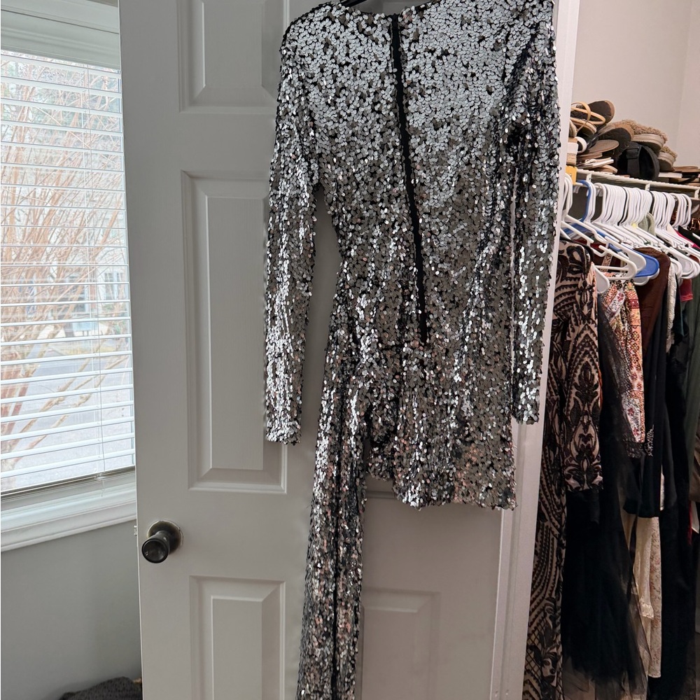 Bardot Silver Sequin Dress - Picture 4 of 5